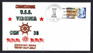 USS VIRGINIA CGN-38 Commissioining Cruiser Naval Cover