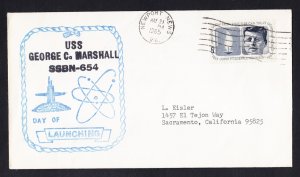 USS GEORGE C. MARSHALL SSBN-654 Launching Naval Submarine Cover