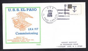Amphibious Cargo Ship USS EL PASO LKA-116 Commissioning BECK #B828 Naval Cover