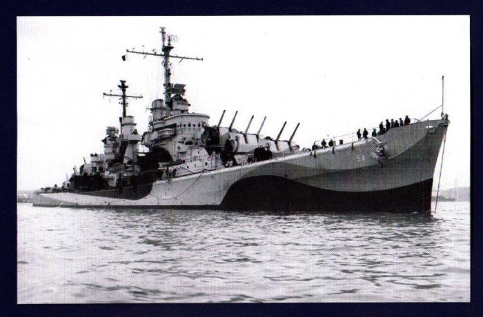 USS SAN JUAN CL-54 Cruiser Navy Ship Postcard