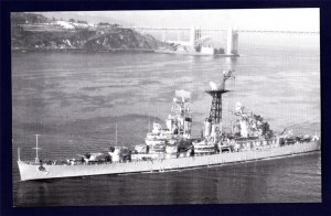 USS GALVESTON CLG-3 Guided Missile Cruiser Navy Ship Postcard