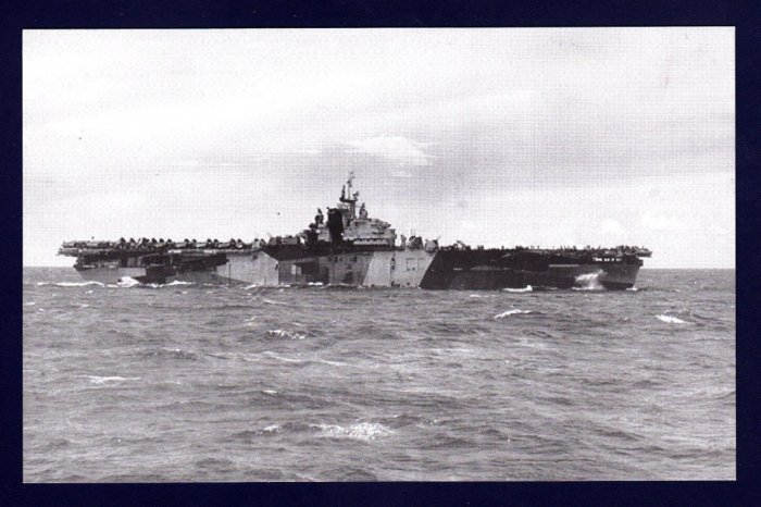 USS FRANKLIN CV-13 Aircraft Carrier Navy Ship Postcard