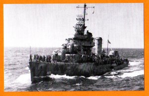 USS AARON WARD DD-483 Destroyer Navy Ship Postcard