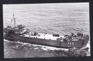 USS DUNN COUNTY LST-742 Tank Landing Ship Navy Ship Postcard