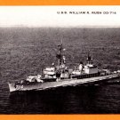 USS WILLIAM R. RUSH DD-714 Destroyer Navy Ship Postcard