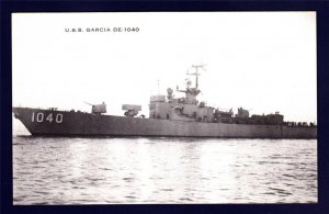 USS GARCIA DE-1040 Destroyer Escort Navy Ship Postcard