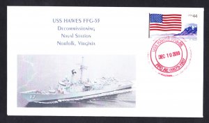 USS HAWES FFG-53 Decommissioning Naval Cover MHcachets ONLY 8 MADE