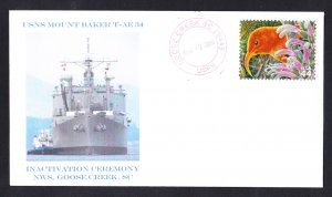 USNS MOUNT BAKER T-AE-34 Inactivation Ceremony Naval Cover MHcachets ONLY 8 MADE
