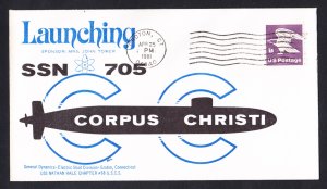 USS CORPUS CHRISTI SSN-705 Launching Naval Submarine Cover