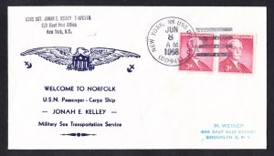 USNS JONAH E. KELLEY T-APC-116 Norfolk VA Naval Cover