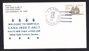 USNS ZEUS T-ARC-7 Norfolk VA Naval Cover