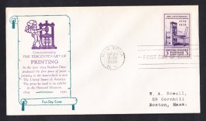 #857 AMERICAN PRINTING Stamp FDC