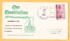 USS WINSLOW DD-359 US Constitution Anniversary 1937 Naval Cover