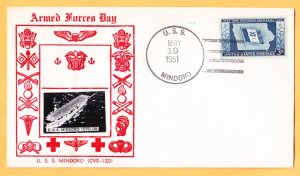USS MINDORO CVE-120 Crosby Type Photo Cachet Naval Cover