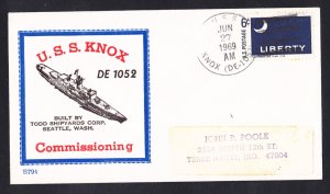 Destroyer Escort USS KNOX DE-1052 Commissioining BECK #B794 Naval Cover