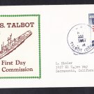 Guided Missile Escort USS TALBOT DEG-4 Commissioning BECK #B724 Naval Cover