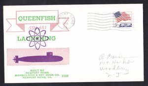 Submarine USS QUEENFISH SSN-651 Launching BECK #B593 Naval Cover