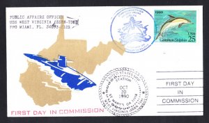 USS WEST VIRGINIA SSBN-736 Commissioning Naval Submarine Cover