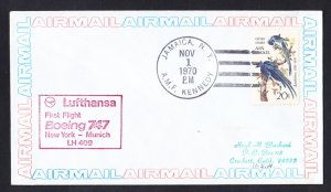 LUFTHANSA Boeing 747 NY to Munich Germany First Flight Cover