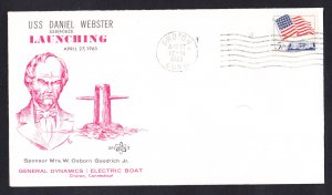 USS DANIEL WEBSTER SSBN-626 Launching DPS Naval Submarine Cover
