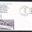 USS SMALL DD-838 BR# Cancel WWII Naval Cover MHcachets ONLY 1 MADE