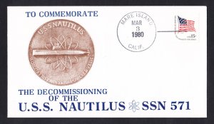 USS NAUTILUS SSN-571 Decommissioning Naval Submarine Cover