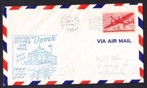 AM97 Dover DE to Atlantic City NJ 1949 First Flight Cover
