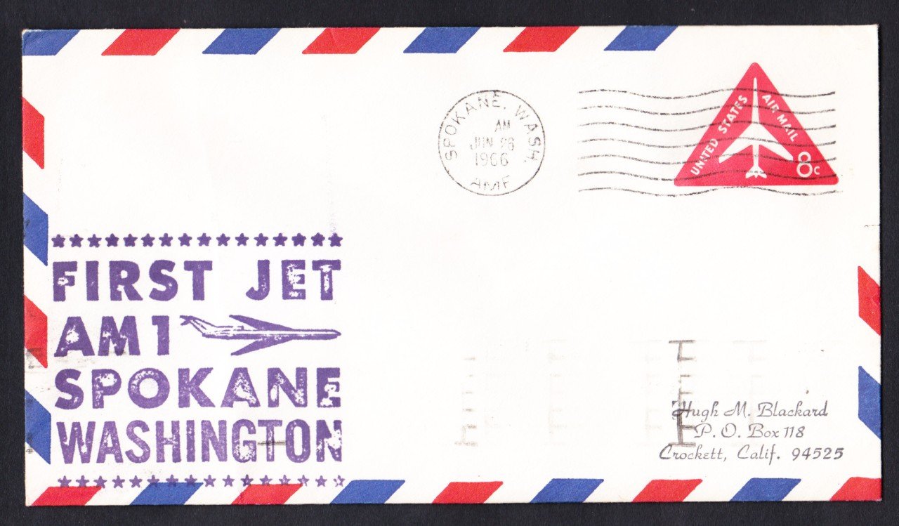AM1 Spokane WA to San Francisco CA 1966 First Flight Cover