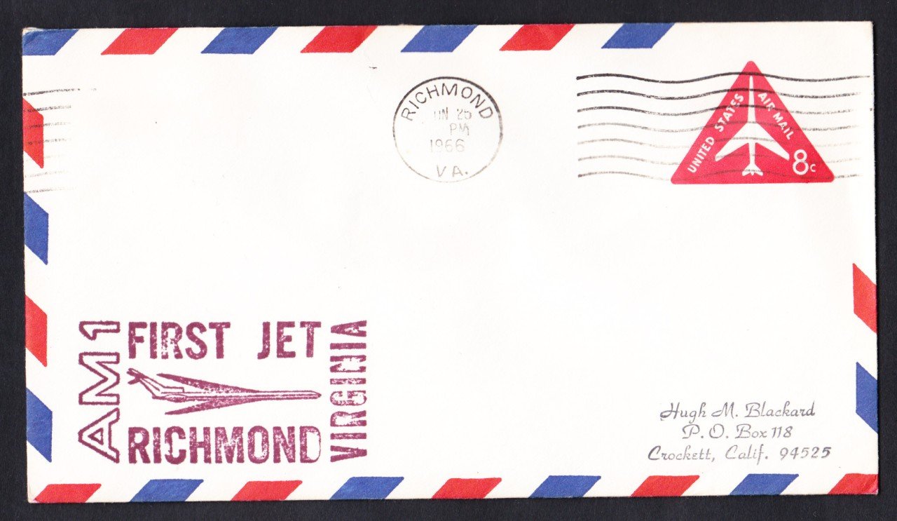 AM1 Richmond VA to Chicago IL 1966 First Flight Cover