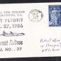 AM27 NORTHEAST AIRLINES Bangor ME to Wash DC 1956 First Flight Cover