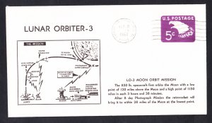 LUNAR ORBITER 3 Orbits The moon 1967 Space Cover
