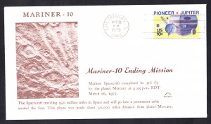 MARINER 10 SPACECRAFT Mission Ends 1975 Space Cover