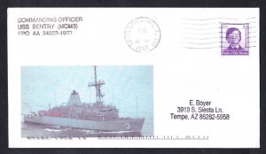 USS SENTRY MCM-3 Naval Cover MhCachwets ONLY 1 MADE