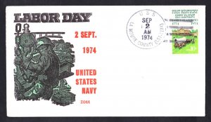 Tank Landing Ship USS LA MOURE COUNTY LST-1194 Labor Day BECK #B944 Naval Cover