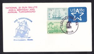 USS CONSTITUTION Annual Turn Around Cruise 1981 Naval Cover