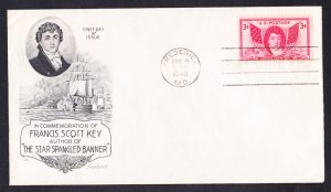 #962 FRANCIS SCOTT KEY Stamp Smartcraft First Day Cover