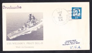 USS PRATT DLG-13 Germany Visit Naval Cover MhCachets Only 1 Made