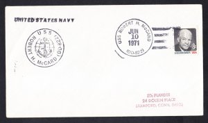USS ROBERT H. McCARD DD-822 Ship's Cachet Naval Cover