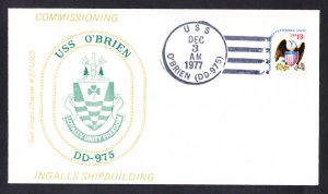 USS O'BRIEN DD-975 Commissioning Naval Cover