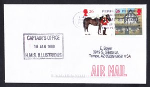 British Royal Navy Ship Aircraft Carrier HMS ILLUSTRIOUS R-06 Naval Cover
