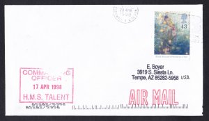 British Royal Navy Submarine HMS TALENT S-92 Naval Cover