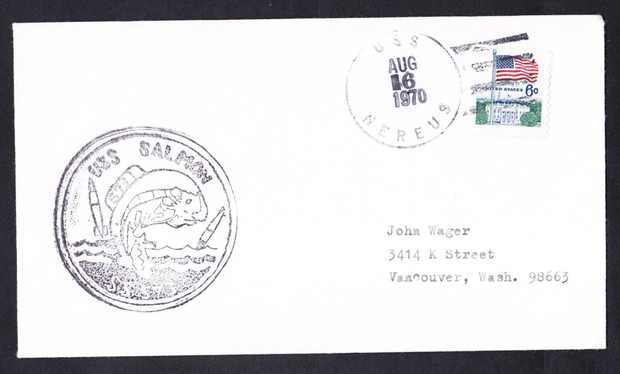 USS SALMON SS-573 1970 Naval Submarine Cover