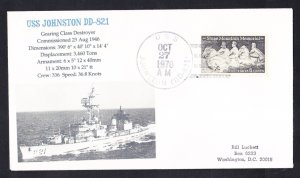 USS JOHNSTON DD-821 Naval Cover MhCachets Only 1 Made