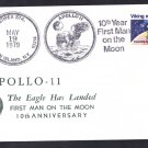 APOLLO 11 Moon Landing 10th Anniversary Space Cover