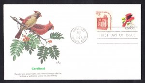 #1757a CARDINAL BIRD Stamp First Day Cover