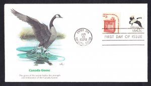 #1757b CANADIAN GOOSE Stamp First Day Cover