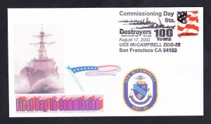 USS McCAMPBELL DDG-85 COMMISSIONING Naval Cover