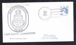 USS MOOSBRUGGER DD-980 COMMISSIONING Naval Cover