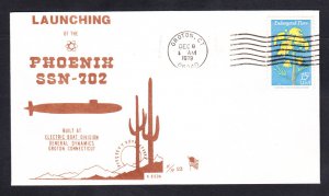 USS PHOENIX SSN-702 LAUNCHING Naval Submarine Cover