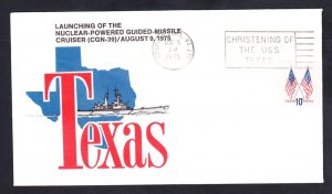 Nuclear Powered Cruiser USS TEXAS CGN-39 LAUNCHING Naval Cover
